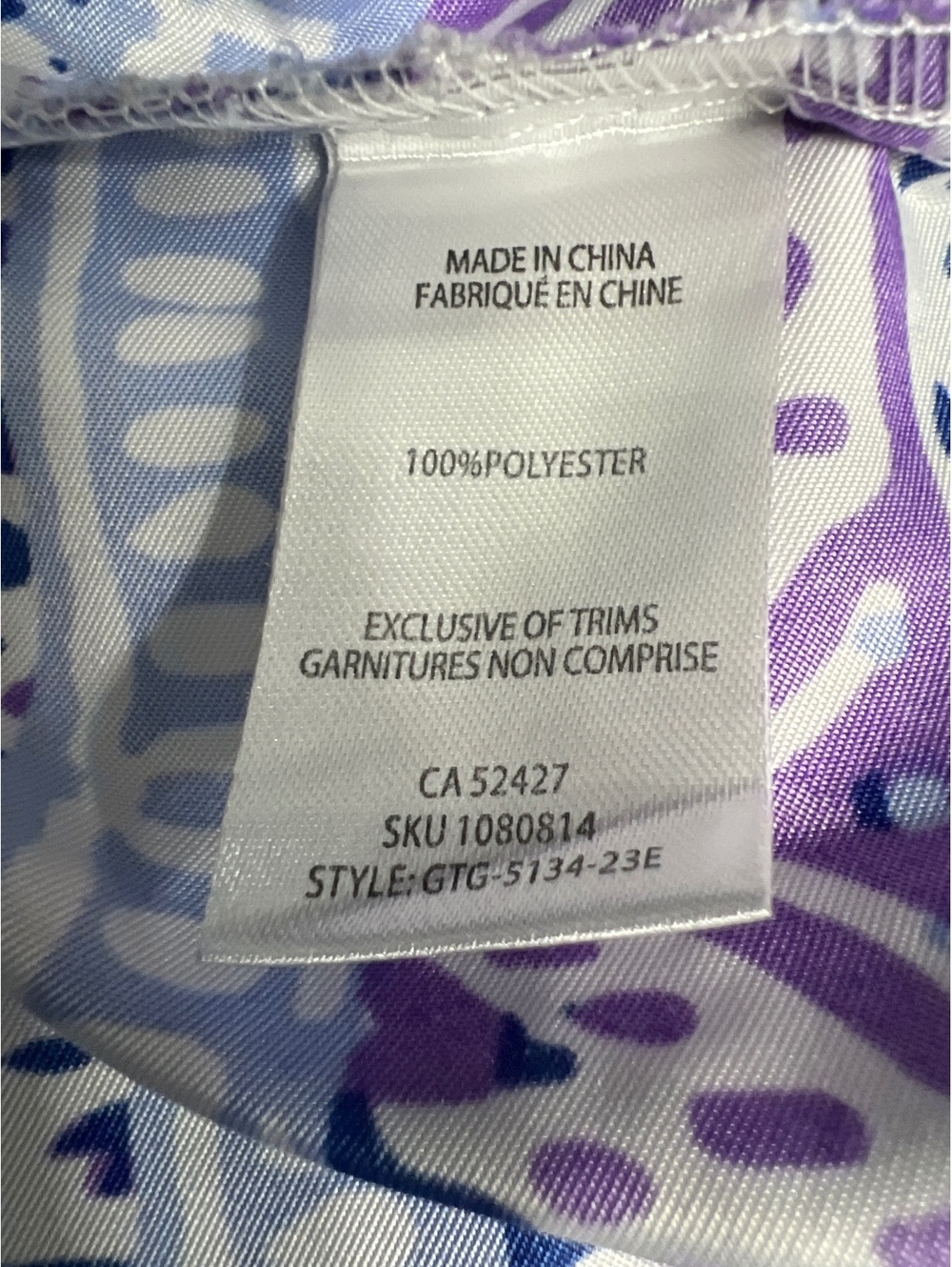 Cassandra O Purple Patterned Scrub Top Women's Medium - Picture 5 of 5